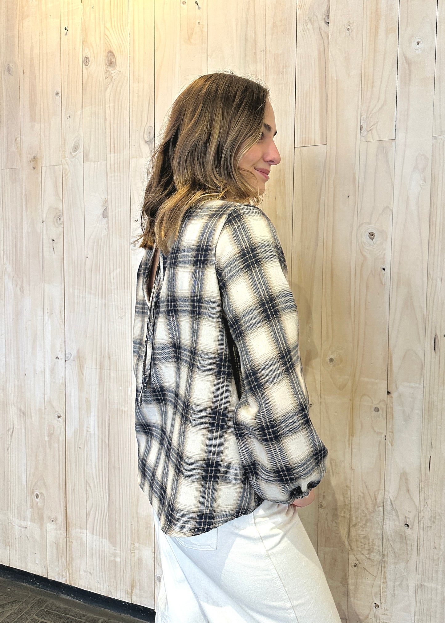 BLUSA RUFA CUADRILLE BEIGE
