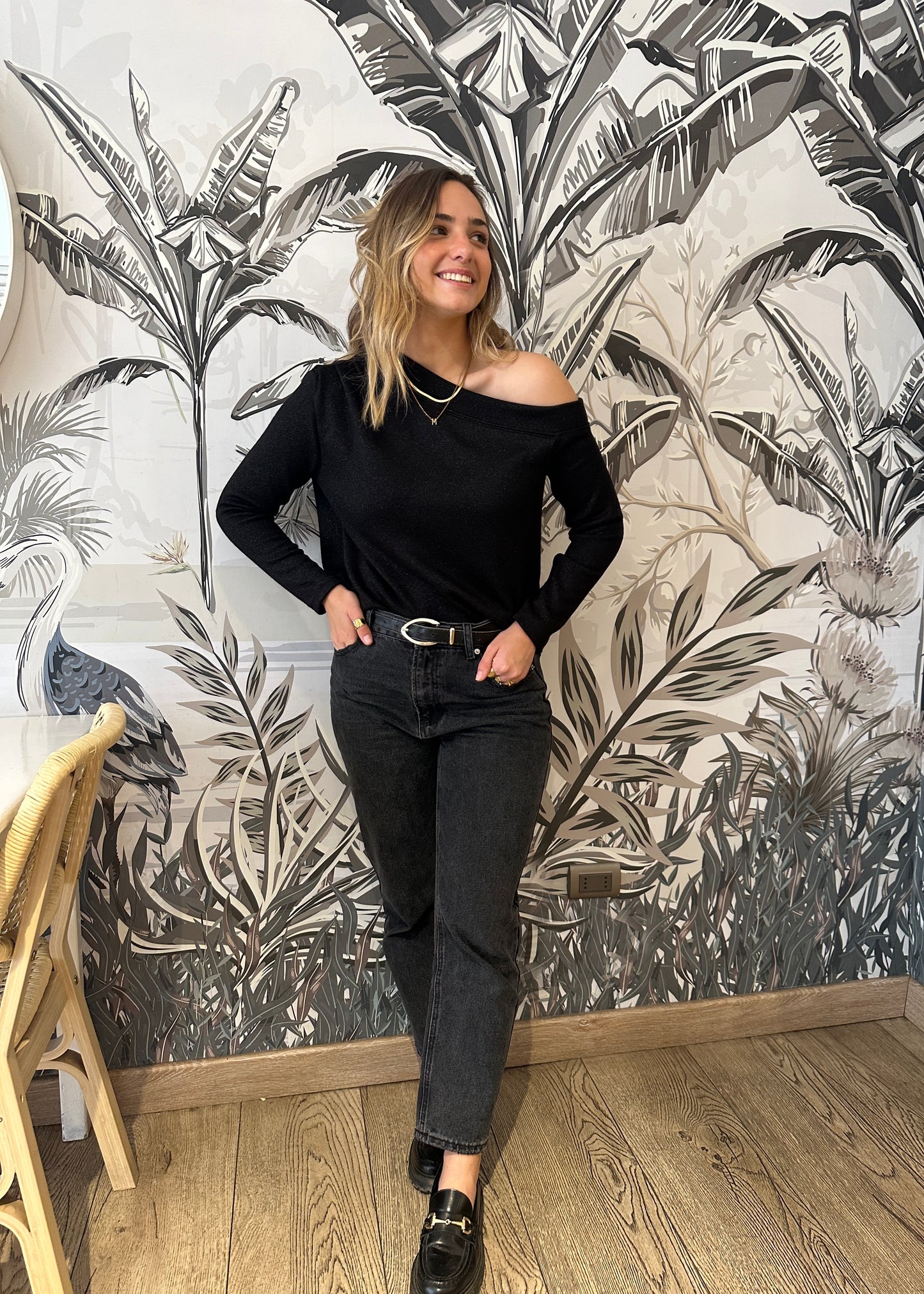 SWEATER LOU NEGRO BRILLO